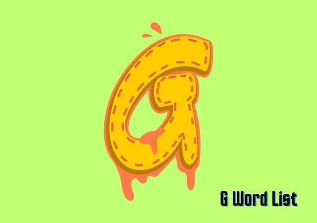 G Word List Speech Therapy and Articulation – Initial | Medial | Final